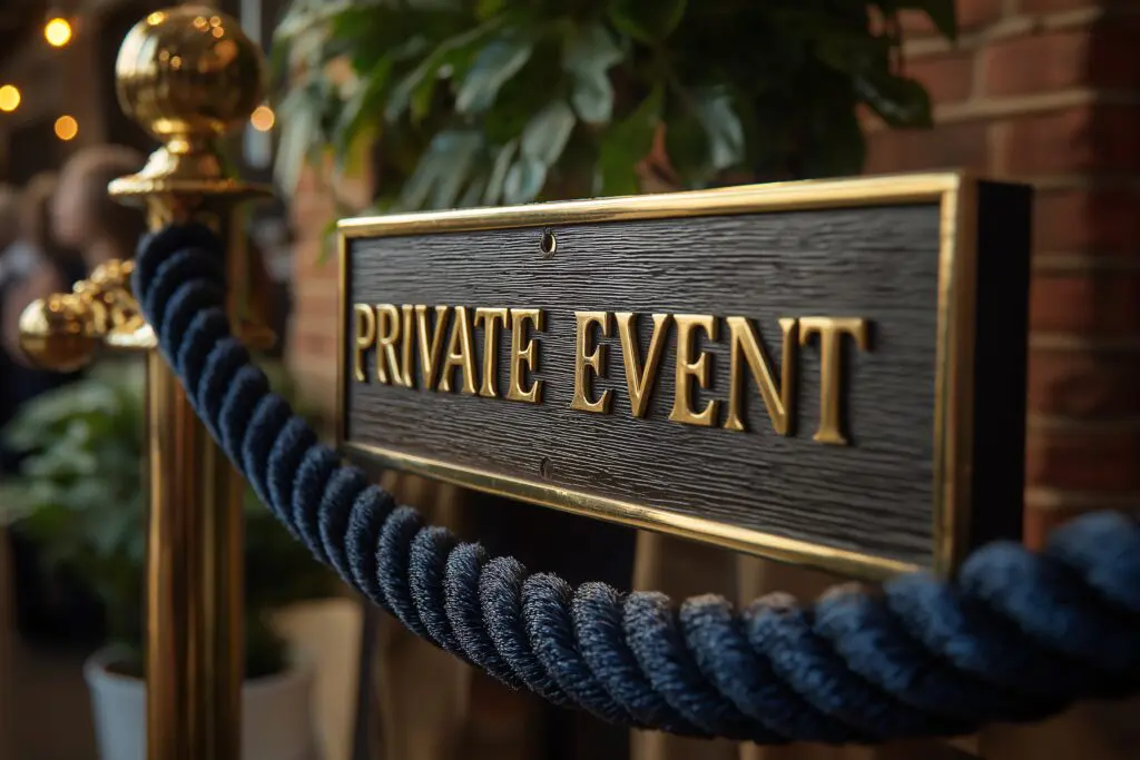 Private event sign